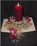 Linen Tray, Golden Leaves, 3x7 Pillar